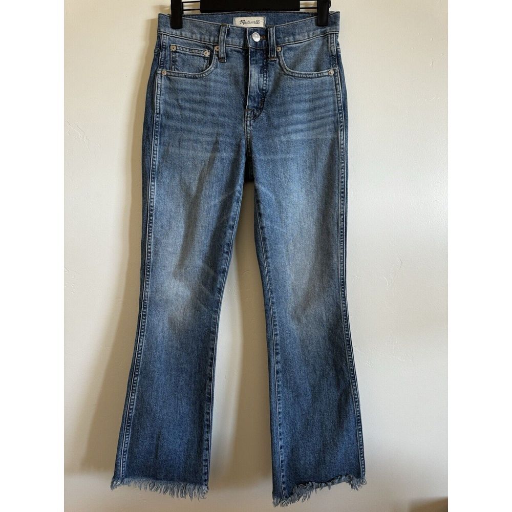 Madewell Jeans Women's Size 25 Cali Demi-Boot Flat w Frayed Hem